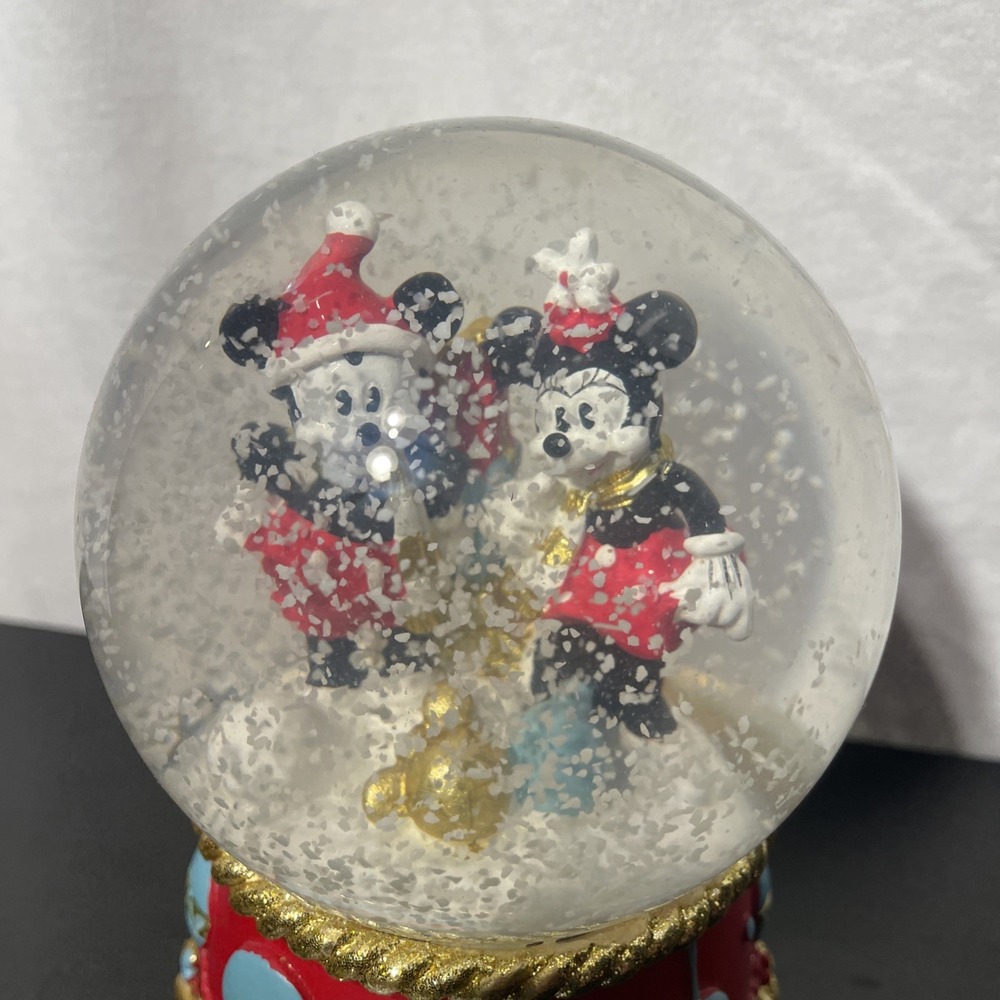 Mickey Minnie mouse musical snow globe‎ Merry Christmas music ball Disney